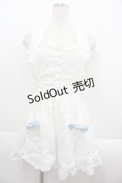 画像1: BABY,THE STARS SHINE BRIGHT / リボンポケットエプロン  白Xサックス I-25-09-15-081-BA-ZA-HD-ZI