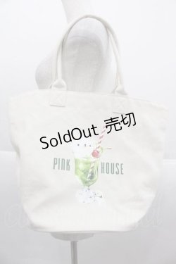 画像1: PINK HOUSE / クリームソーダプリントバッグ  アイボリー I-25-09-15-090-LO-BG-HD-ZI