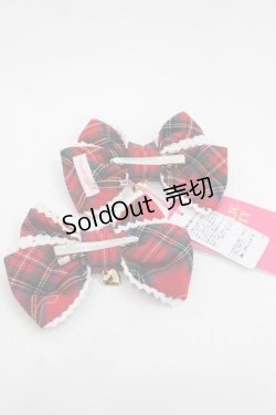 画像2: Angelic Pretty / タータンチェックリボンクリップSet  赤チェック I-25-09-15-109-AP-AC-HD-ZI
