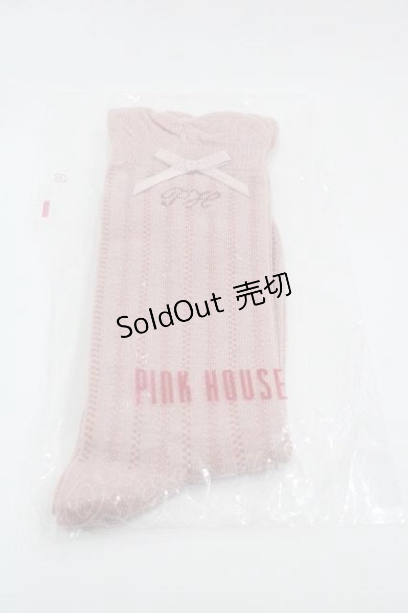 画像1: PINK HOUSE / ロゴリボンフリルソックス  ピンク I-25-09-15-119-LO-ZA-HD-ZI (1)