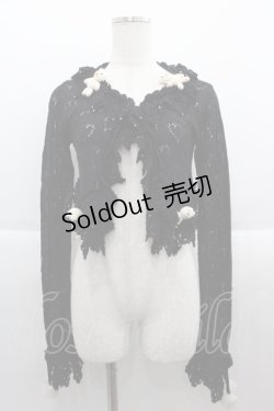 画像1: Angelic Pretty / くまちゃん編みぐるみニットボレロ  黒X白 I-25-09-15-014-AP-TO-HD-ZI