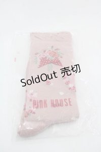 PINK HOUSE / リボンブーケ柄ソックス  ピンク I-25-09-15-120-LO-ZA-HD-ZI