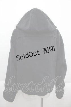 画像2: axes femme kawaii / トランプボタンフードショートコート  黒X白 I-25-09-15-019-AX-CO-HD-ZI