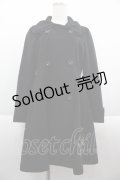 axes femme POETIQUE / ダブルボタン裾刺繍コート M ブラック I-25-09-15-021-AX-CO-HD-ZI