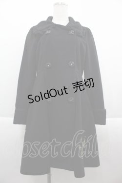 画像1: axes femme POETIQUE / ダブルボタン裾刺繍コート M ブラック I-25-09-15-021-AX-CO-HD-ZI