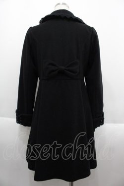 画像2: axes femme POETIQUE / ダブルボタン裾刺繍コート M ブラック I-25-09-15-021-AX-CO-HD-ZI