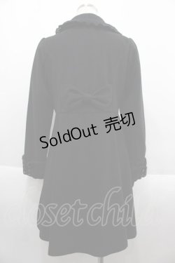 画像2: axes femme POETIQUE / ダブルボタン裾刺繍コート M ブラック I-25-09-15-021-AX-CO-HD-ZI