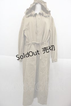 画像1: KANEKO ISAO / フリルフードロングコート  ブラウン I-25-09-15-025-EL-CO-HD-ZS