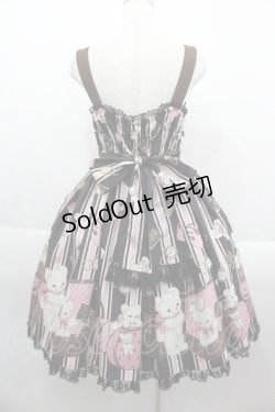 画像2: Angelic Pretty / Travelくまちゃんベルトジャンパースカート  黒Xピンク I-25-09-15-031-AP-OP-HD-ZI