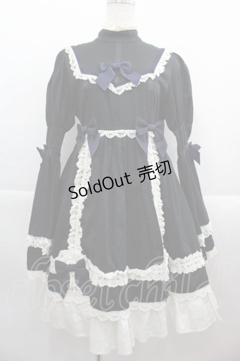 画像4: BABY,THE STARS SHINE BRIGHT / 劇場版マクロスフロンティア〜サヨナラノツバサ〜 コラボレーションワンピース　【完全受注商品】  黒Ｘ紺 I-25-09-15-039-BA-OP-HD-ZI (4)