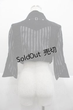 画像2: Ozz Croce / ストライプダブルZIPショートジャケット  黒Ｘシルバー I-25-09-18-044-OO-JA-HD-ZI