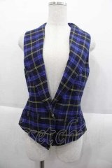 MIHO MATSUDA / チェックベスト M 青チェック I-25-09-18-045-GO-JA-HD-ZI