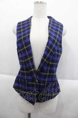 画像1: MIHO MATSUDA / チェックベスト M 青チェック I-25-09-18-045-GO-JA-HD-ZI