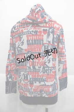 画像2: HYSTERIC GLAMOUR / THE KILLCITY 総柄パーカー  レッド×ブルー I-25-09-18-048-PU-TO-HD-ZI