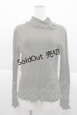 画像1: PINK HOUSE / ハイネックレースニットトップス  カーキ I-25-09-18-056-LO-TO-HD-ZI