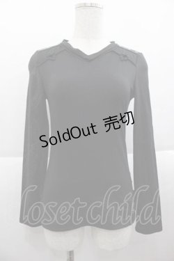 画像1: Ozz On / 袖プリントチャイナトップス  黒Ｘグレー I-25-09-18-058-OO-TO-HD-ZI