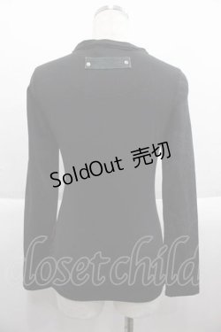 画像2: Ozz On / 袖プリントチャイナトップス  黒Ｘグレー I-25-09-18-058-OO-TO-HD-ZI