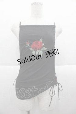 画像1: Ozz On / /薔薇刺繍キャミソール  黒Ｘ赤Ｘ緑 I-25-09-18-063-OO-TO-HD-ZI
