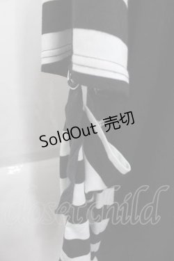 画像3: LISTEN FLAVOR / モンタージュ ベルト付きボーダー袖2wayカットソー  ブラック I-25-09-18-070-PU-TS-HD-ZI