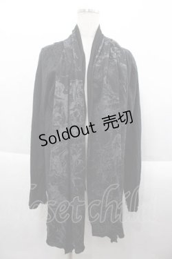 画像1: NAOTO SEVEN / ダメージ&ptカーディガン  ブラック I-25-09-18-008-HN-TO-HD-ZI