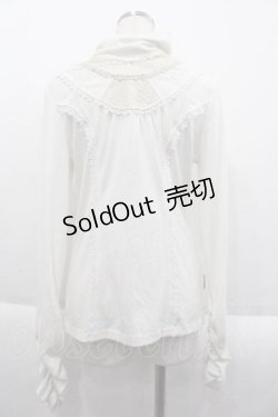 画像2: OZZ ANGELO / ハイネックレースデザインカットソー  白 I-25-09-18-078-OO-TO-HD-ZI