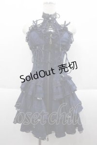 Ozz oneste /花鳥龍月ビスチェワンピース  ネイビー I-25-09-18-083-OO-OP-HD-ZI