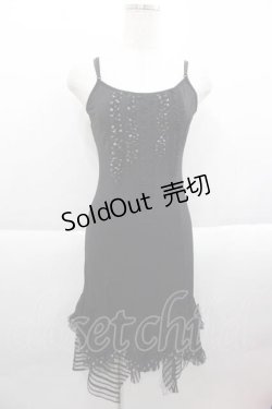 画像1: Ozz oneste / ドットシフォンフリルキャミワンピース  黒Ｘ白 I-25-09-18-084-OO-OP-HD-ZI