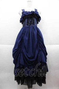 ATELIER PIERROT / ロングバッスルジャンパースカート  青 I-25-09-18-086-EL-OP-HD-ZI