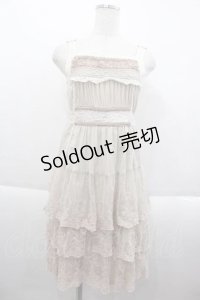 OZZ ANGELO / 3段レースジャンパースカート  ピンクＸ白 I-25-09-18-088-OO-OP-HD-ZI