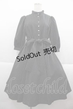 画像1: Sheglit / ストライプクラシカルワンピース  黒Ｘ白 I-25-09-18-091-EL-OP-HD-ZI