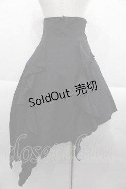 画像2: BPN / フロント2ボタン変形ドレープスカート M 黒 I-25-09-18-100-GO-SK-HD-ZI