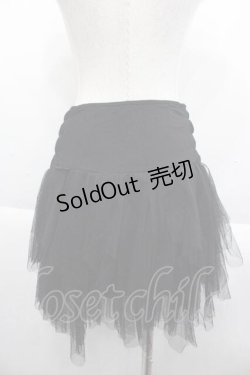 画像2: Ozz Croce / フロント編み上げチュールスカート  黒 I-25-09-18-101-OO-SK-HD-ZI