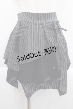 画像1: Ozz Croce / ストライプ編み下げ変形スカート  黒Ｘ白 I-25-09-18-102-OO-SK-HD-ZI