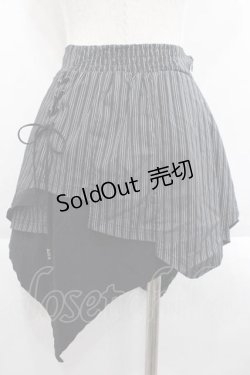 画像2: Ozz Croce / ストライプ編み下げ変形スカート  黒Ｘ白 I-25-09-18-102-OO-SK-HD-ZI