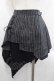 画像2: Ozz Croce / ストライプ編み下げ変形スカート  黒Ｘ白 I-25-09-18-102-OO-SK-HD-ZI (2)