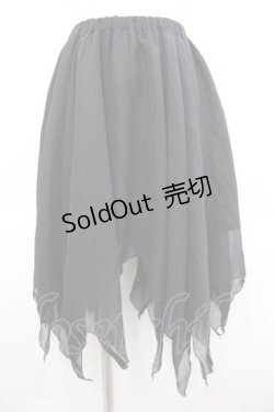 画像1: BPN / イレギュラーシフォンスカート  黒 I-25-09-18-104-GO-BL-HD-ZI