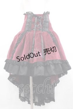 画像1: FRILL / 蝶&薔薇刺繍コルセットフリルスカート  ボルドー I-25-09-18-108-HN-SK-HD-ZI