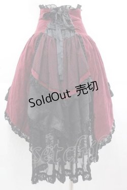 画像2: FRILL / 蝶&薔薇刺繍コルセットフリルスカート  ボルドー I-25-09-18-108-HN-SK-HD-ZI