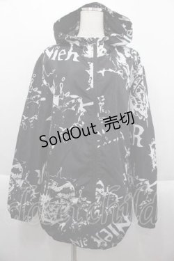 画像1: NieR Clothing / ナイロンジップアップパーカー  ブラック I-25-09-18-012-PU-CO-HD-ZI