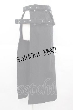 画像1: Ozz oneste / 2連ベルトオーバーロングスカート  黒 I-25-09-18-115-OO-SK-HD-ZI