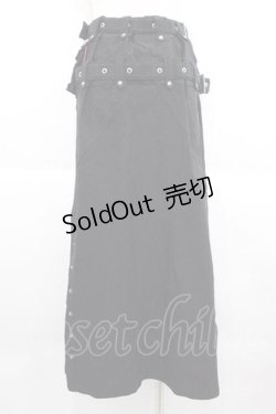 画像2: Ozz oneste / 2連ベルトオーバーロングスカート  黒 I-25-09-18-115-OO-SK-HD-ZI