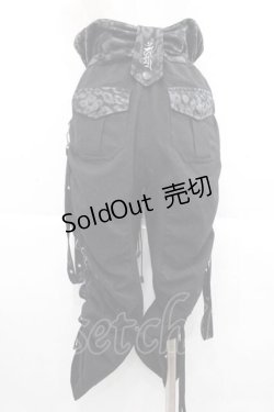 画像2: Qutie Frash / レオパード切替パンツ  黒Ｘグレー I-25-09-18-116-QU-PA-HD-ZI