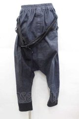 気楡茶閃洸 / 2連ベルトサルエルデニムパンツ  青デニム I-25-09-18-119-EL-PA-HD-ZI