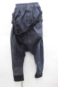 気楡茶閃洸 / 2連ベルトサルエルデニムパンツ  青デニム I-25-09-18-119-EL-PA-HD-ZI