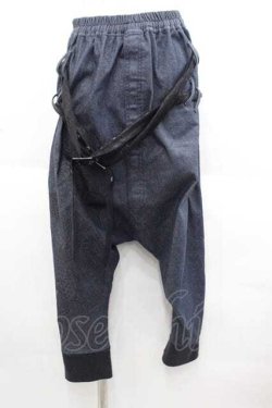 画像1: 気楡茶閃洸 / 2連ベルトサルエルデニムパンツ  青デニム I-25-09-18-119-EL-PA-HD-ZI