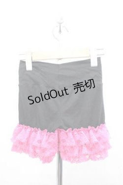 画像2: MARBLE / 裾レースアンダーパンツ  黒Ｘ濃ピンク I-25-09-18-120-GO-PA-HD-ZI