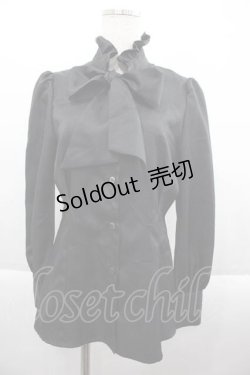 画像1: MIHO MATSUDA / ブラウス・スミル/ボウタイ M 黒 I-25-09-18-017-GO-BL-HD-ZI