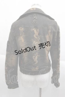 画像2: Ozz Croce / 龍プリントデニムライダースジャケット  ブラウンデニム I-25-09-18-002-OO-JA-HD-ZI