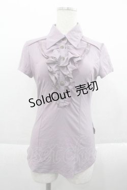 画像1: Ozz On / フリルスナップボタン半袖シャツ  ラベンダー I-25-09-18-023-OO-BL-HD-ZI