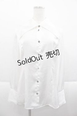 画像1: MIHO MATSUDA / サテンブラウス M 白 I-25-09-18-029-GO-BL-HD-ZI